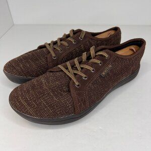 Whitin Mens Brown W81 Knit Barefoot Minimalist Plantar Lace Up Size 41 Sneakers